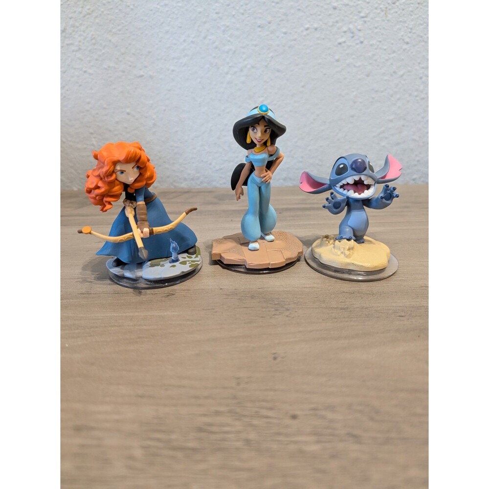 Disney Infinity 2.0 Figure Lot 3 Merida Jasmine Stitch Loose Untested